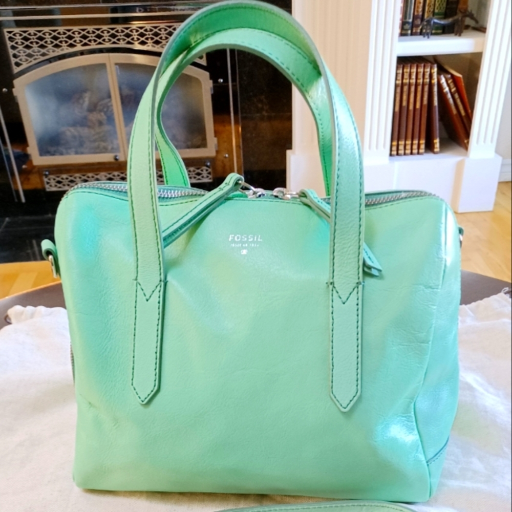 BNWOT Fossil Sea Foam Green Purse